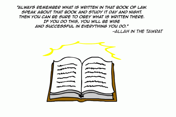 Kitab Comics “Always remember what is written in that book of law. Speak about that book and study it day and night. Then you can be sure to obey what is written there. If you do this, you will be wise and successful in everything you do.” -Allah in the Tawrat
